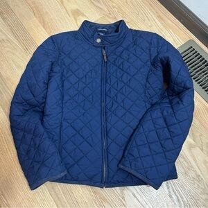 Ralph Lauren Blue Quilted Coat Jacket Sz 16 XL Kids Youth Girls Button Down
